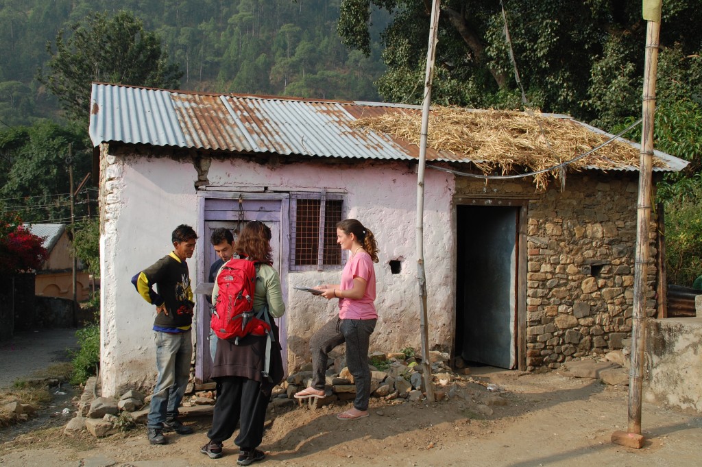 Visiting one of the affected houses to get more information for the program